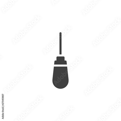 Awl groover vector icon. filled flat sign for mobile concept and web design. Tailor equipment glyph icon. Symbol, logo illustration. Vector graphics