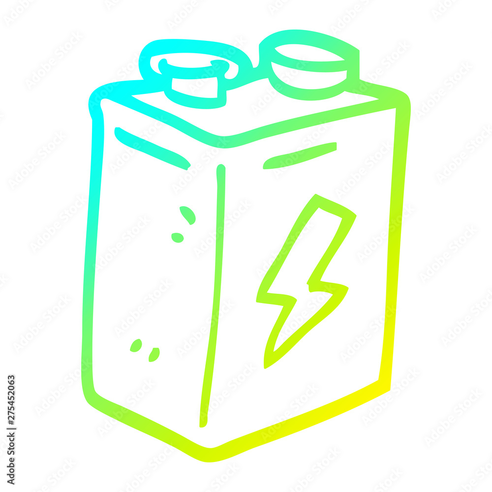 cold gradient line drawing cartoon battery cold gradient line drawing cartoon battery