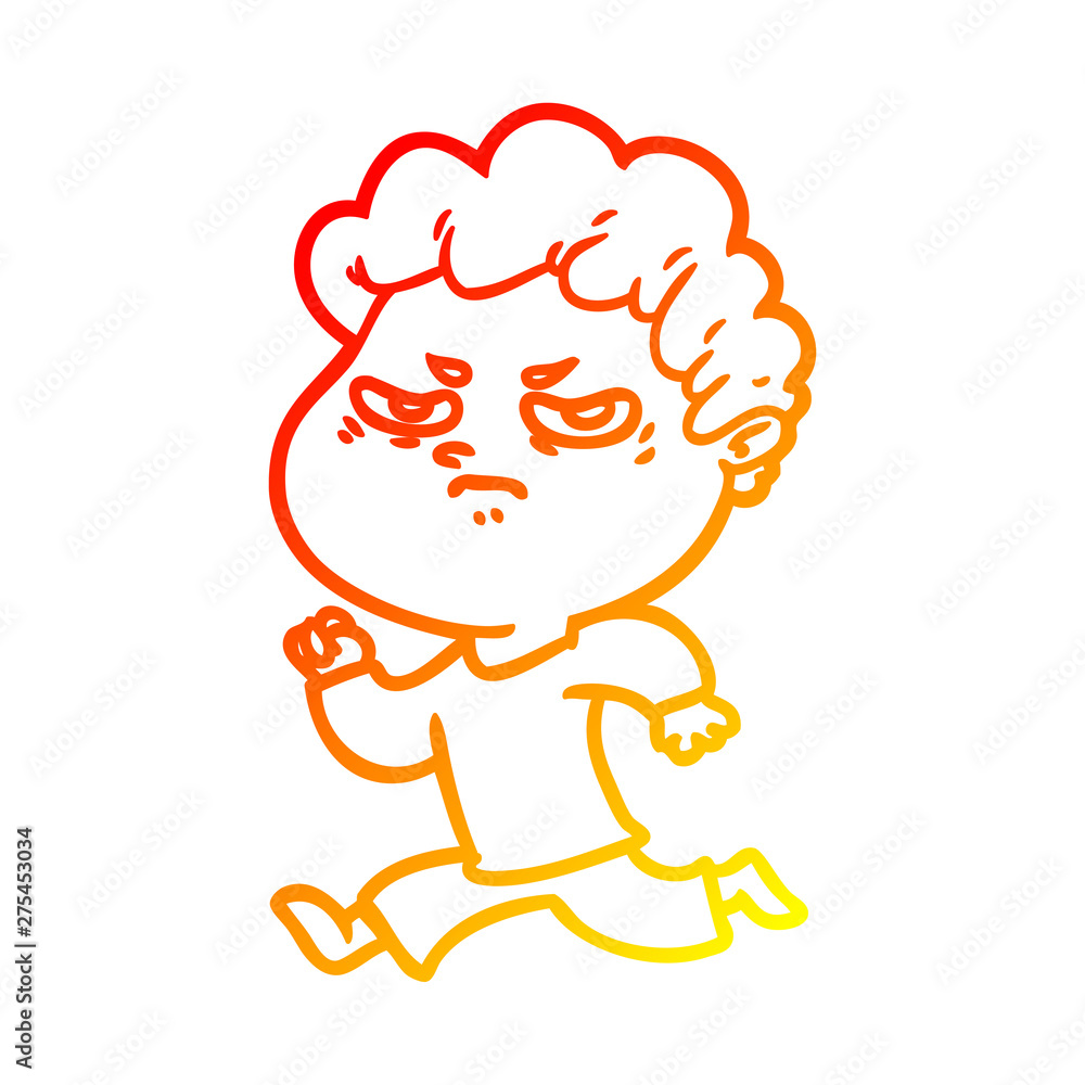 warm gradient line drawing cartoon angry man warm gradient line drawing cartoon angry man