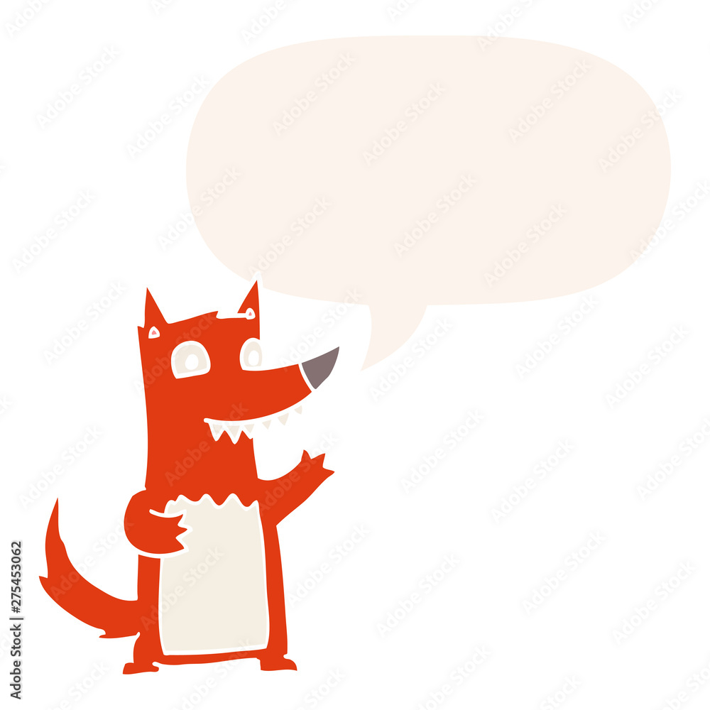 cartoon wolf and speech bubble in retro style cartoon wolf and speech bubble in retro style