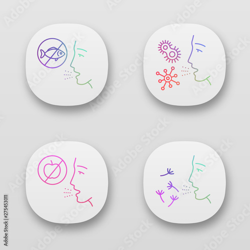 Allergies app icons set
