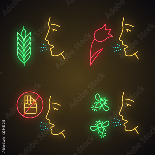 Allergies app icons set