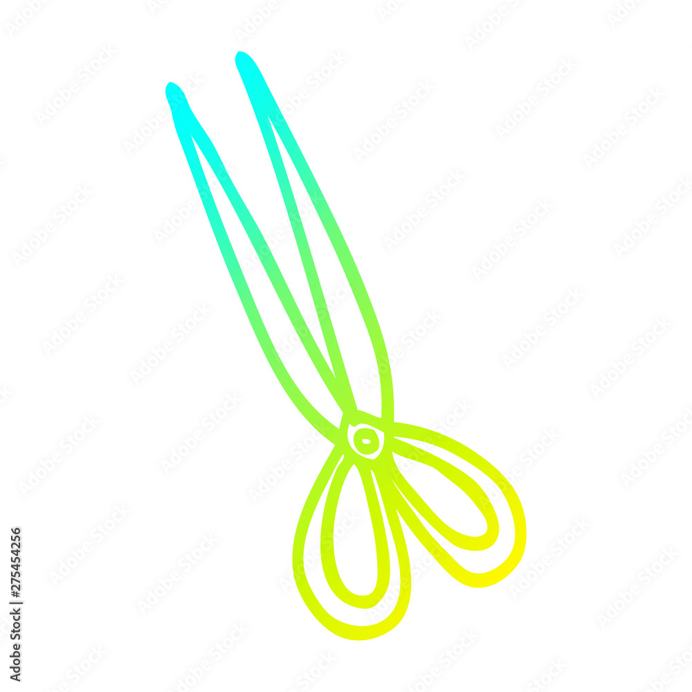cold gradient line drawing cartoon scissors cold gradient line drawing cartoon scissors