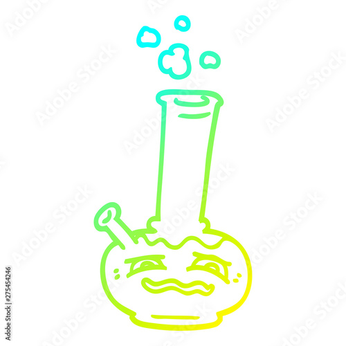 cold gradient line drawing cartoon bong