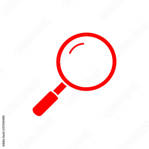 Flat minimal magnifier icon. Simple vector magnifier icon. Isolated magnifier icon for various projects.