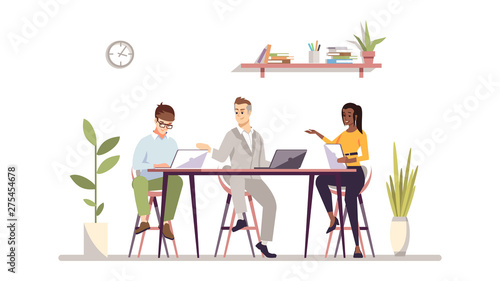 Teamwork flat vector illustration