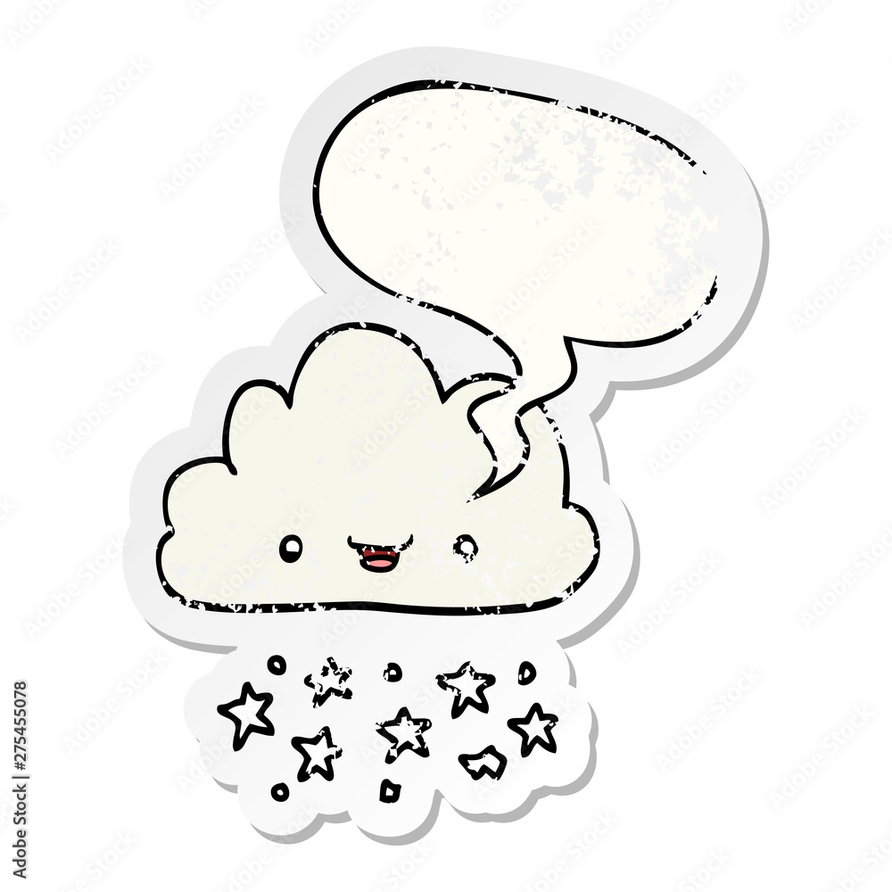 cartoon storm cloud and speech bubble distressed sticker cartoon storm cloud and speech bubble distressed sticker