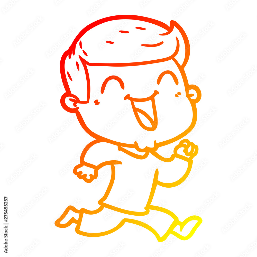 warm gradient line drawing cartoon happy man warm gradient line drawing cartoon happy man