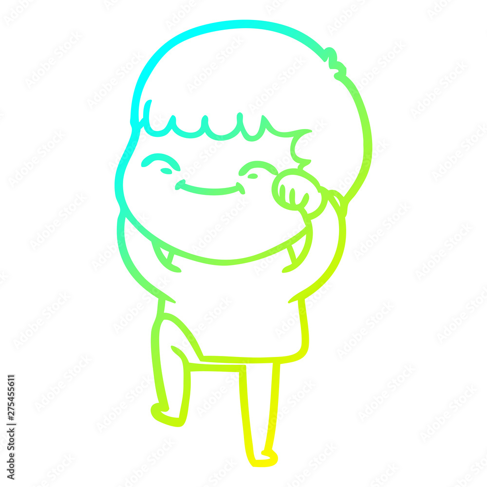 cold gradient line drawing cartoon happy boy cold gradient line drawing cartoon happy boy