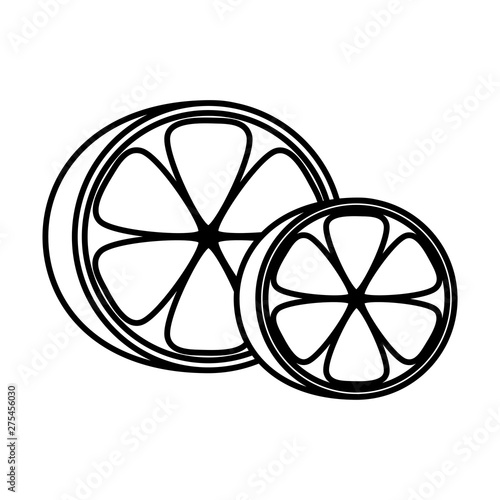 sliced oranges fruits isolated icon