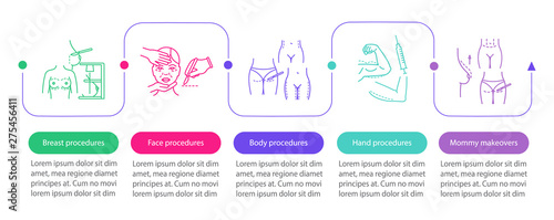 Plastic surgery center vector infographic template