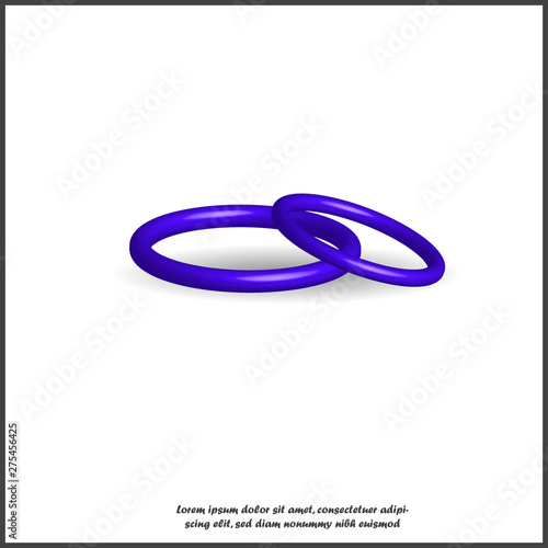 Two 3d ring on white isolated background.