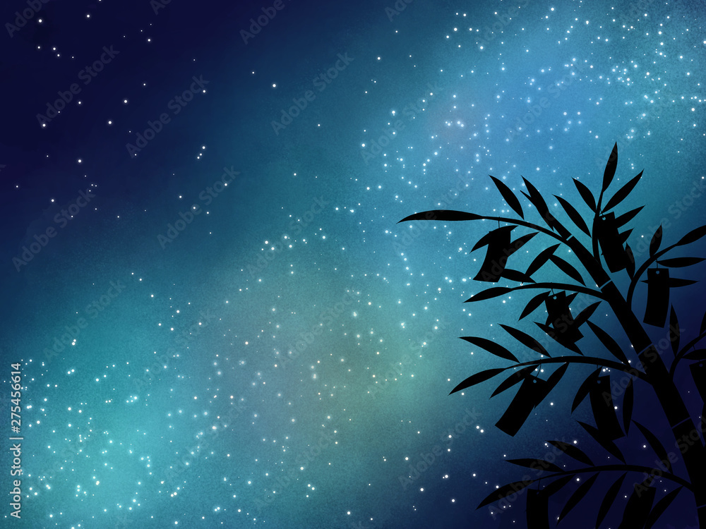 七夕と天の川の背景素材01 黒 Stock イラスト Adobe Stock