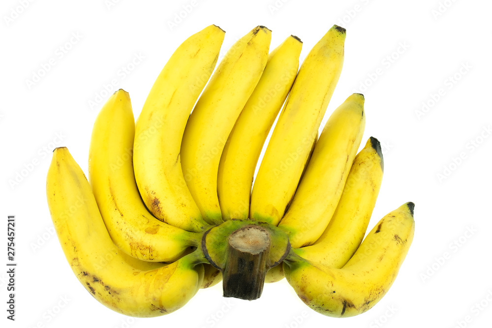 Ripe Gros Michel banana on white backgrund