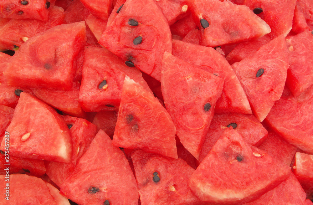 Ripe red watermelon slices background Ripe red watermelon slices background