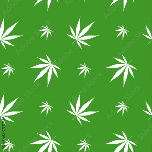 Vector seamless pattern with marijuana leaf  cannabis.