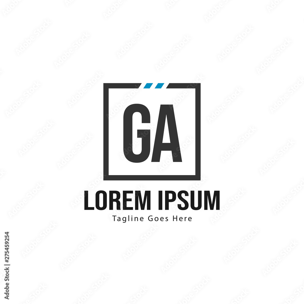 Initial GA logo template with modern frame. Minimalist GA letter logo vector illustration Initial GA logo template with modern frame. Minimalist GA letter logo vector illustration