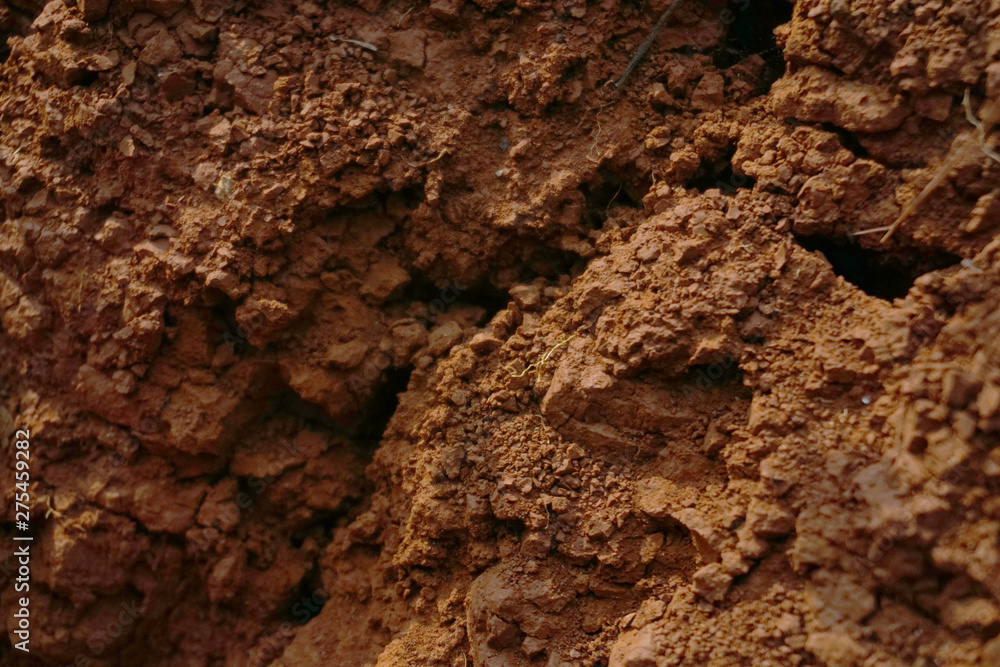 Abstract rough red soil texture 