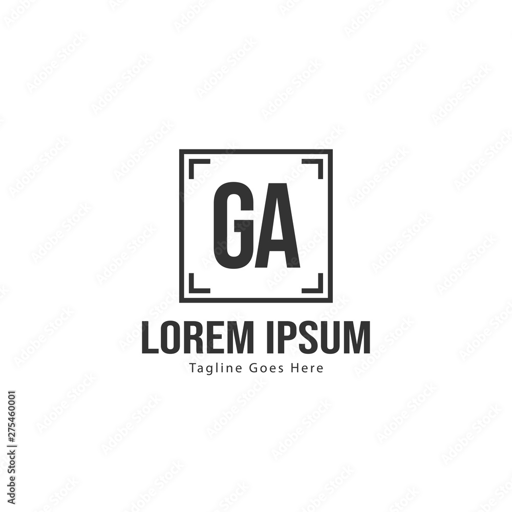 Initial GA logo template with modern frame. Minimalist GA letter logo vector illustration Initial GA logo template with modern frame. Minimalist GA letter logo vector illustration