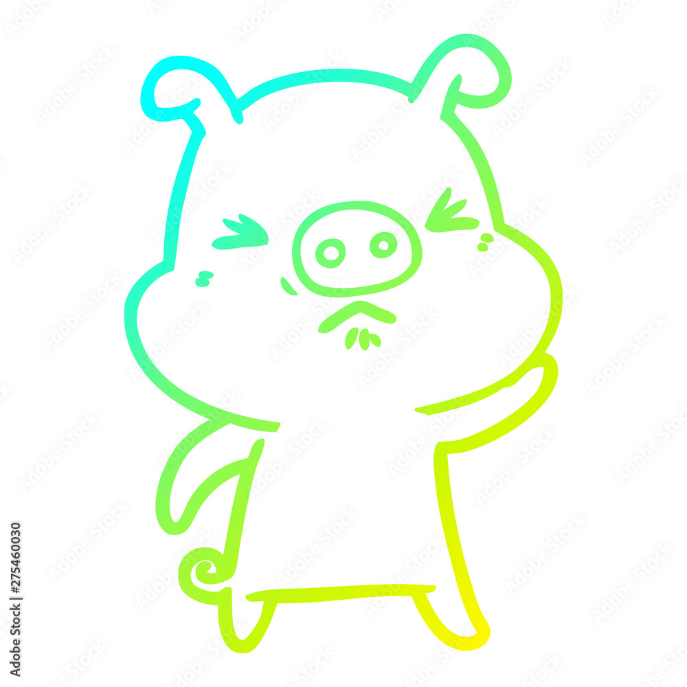 cold gradient line drawing cartoon grumpy pig cold gradient line drawing cartoon grumpy pig