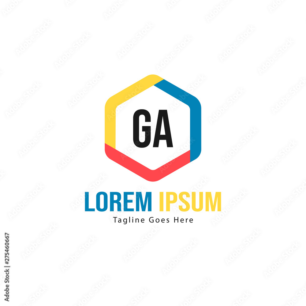 Initial GA logo template with modern frame. Minimalist GA letter logo vector illustration Initial GA logo template with modern frame. Minimalist GA letter logo vector illustration