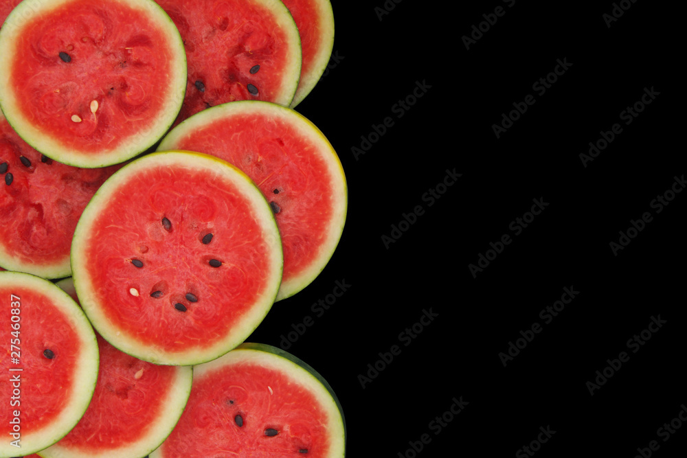 Ripe watermelon isolated on black Ripe watermelon isolated on black