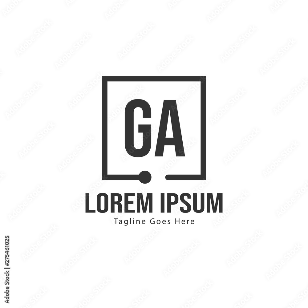Initial GA logo template with modern frame. Minimalist GA letter logo vector illustration Initial GA logo template with modern frame. Minimalist GA letter logo vector illustration