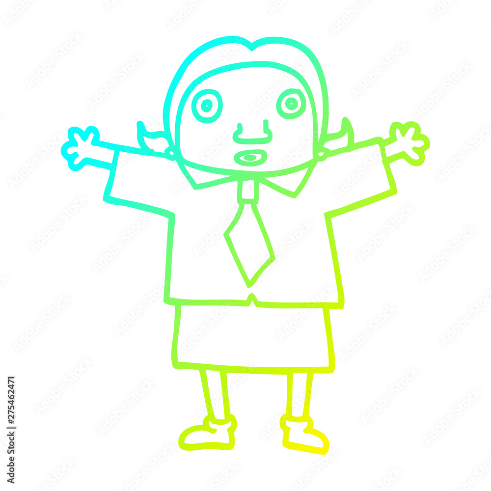 cold gradient line drawing cartoon school girl cold gradient line drawing cartoon school girl