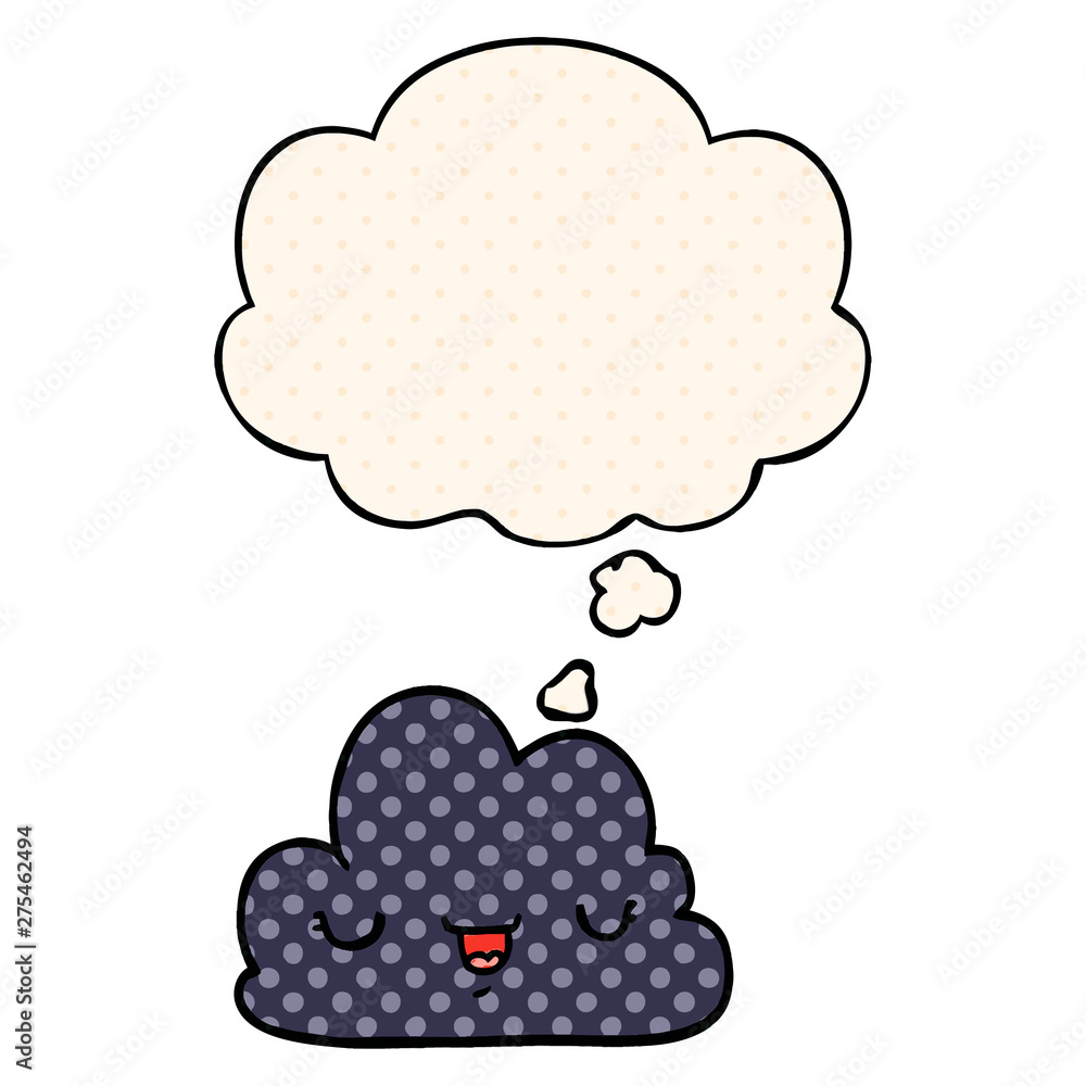 cute cartoon cloud and thought bubble in comic book style cute cartoon cloud and thought bubble in comic book style