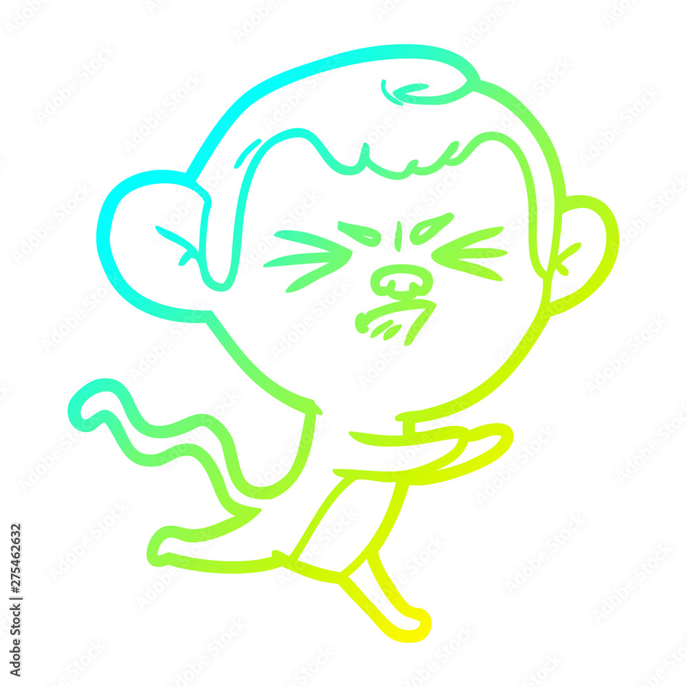 cold gradient line drawing cartoon annoyed monkey cold gradient line drawing cartoon annoyed monkey