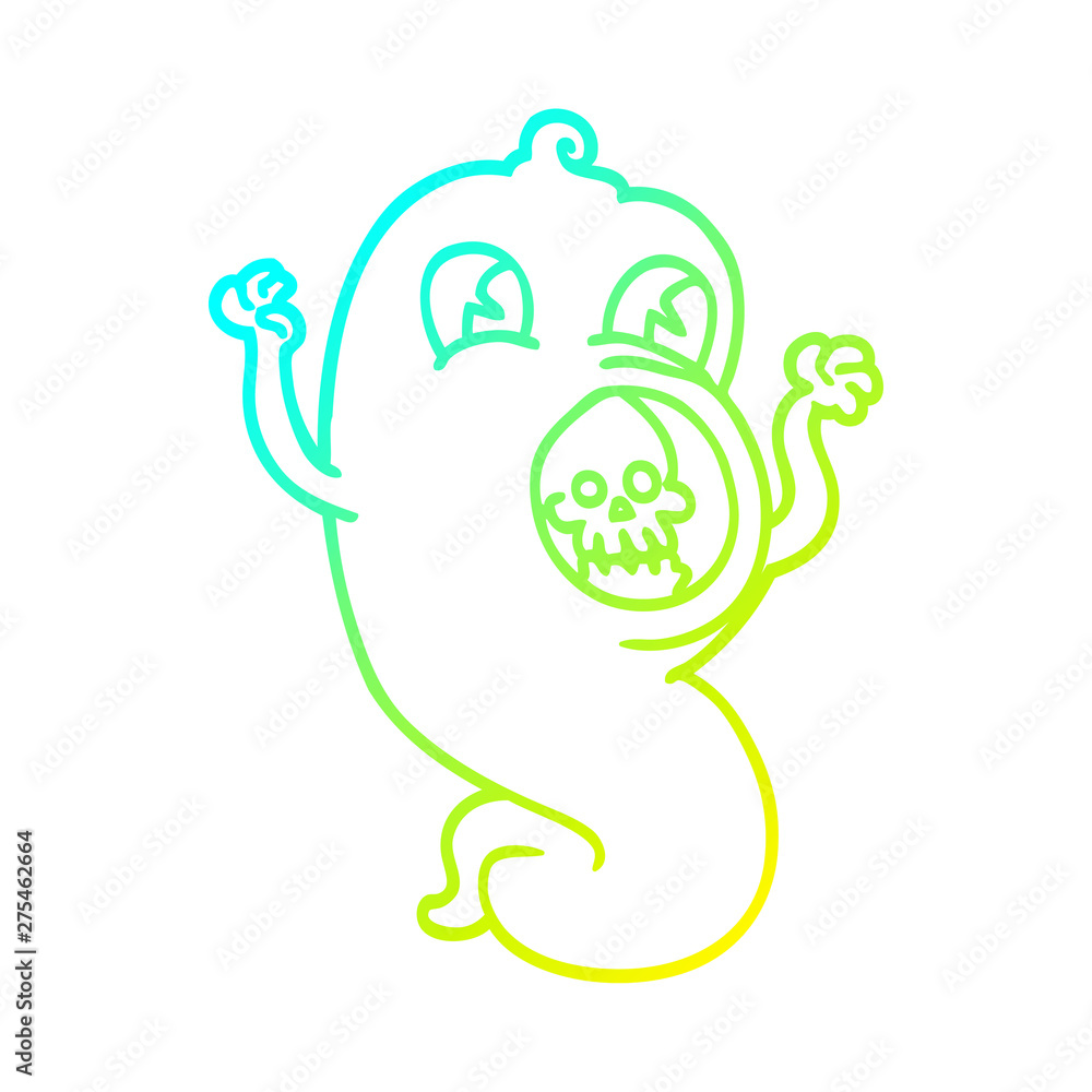 cold gradient line drawing cartoon ghost cold gradient line drawing cartoon ghost