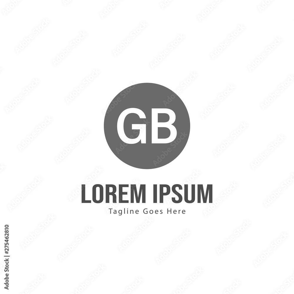 Initial GB logo template with modern frame. Minimalist GB letter logo vector illustration
