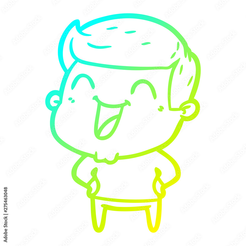 cold gradient line drawing cartoon man laughing cold gradient line drawing cartoon man laughing