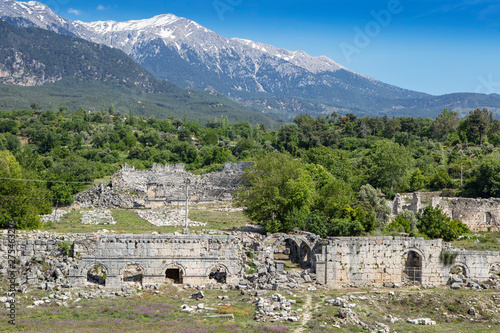 Tlos is an ancient ruined Lycian hilltop citadel near the resort town of Fethiye in the Mugla Province of southern Turkey