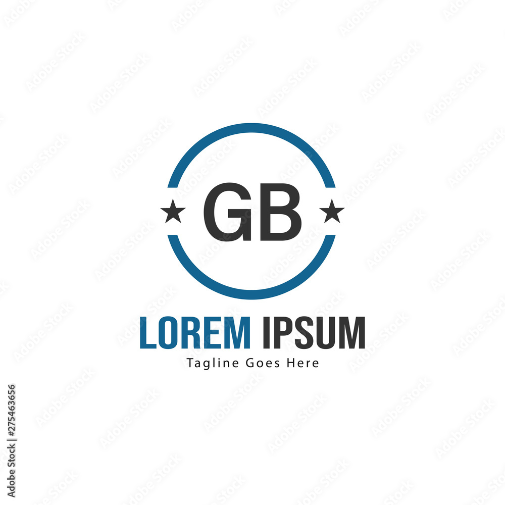 Initial GB logo template with modern frame. Minimalist GB letter logo vector illustration Initial GB logo template with modern frame. Minimalist GB letter logo vector illustration