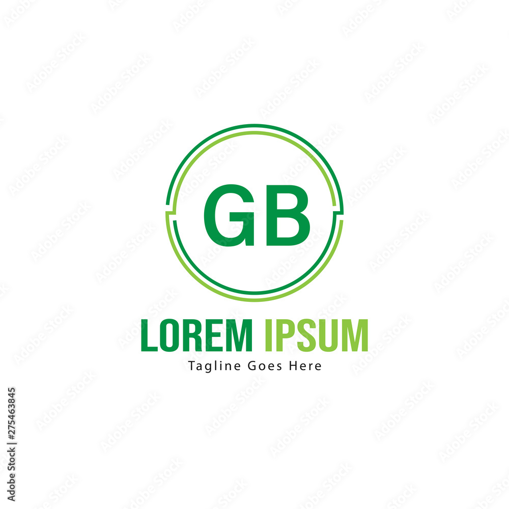 Initial GB logo template with modern frame. Minimalist GB letter logo vector illustration Initial GB logo template with modern frame. Minimalist GB letter logo vector illustration