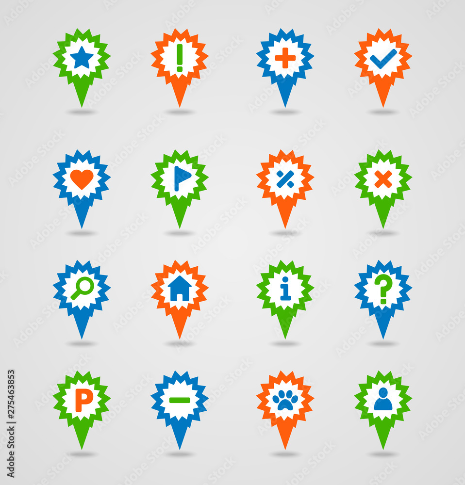 Pin Map Icon Set Map Pointer Map Markers Stock Vector Adobe Stock