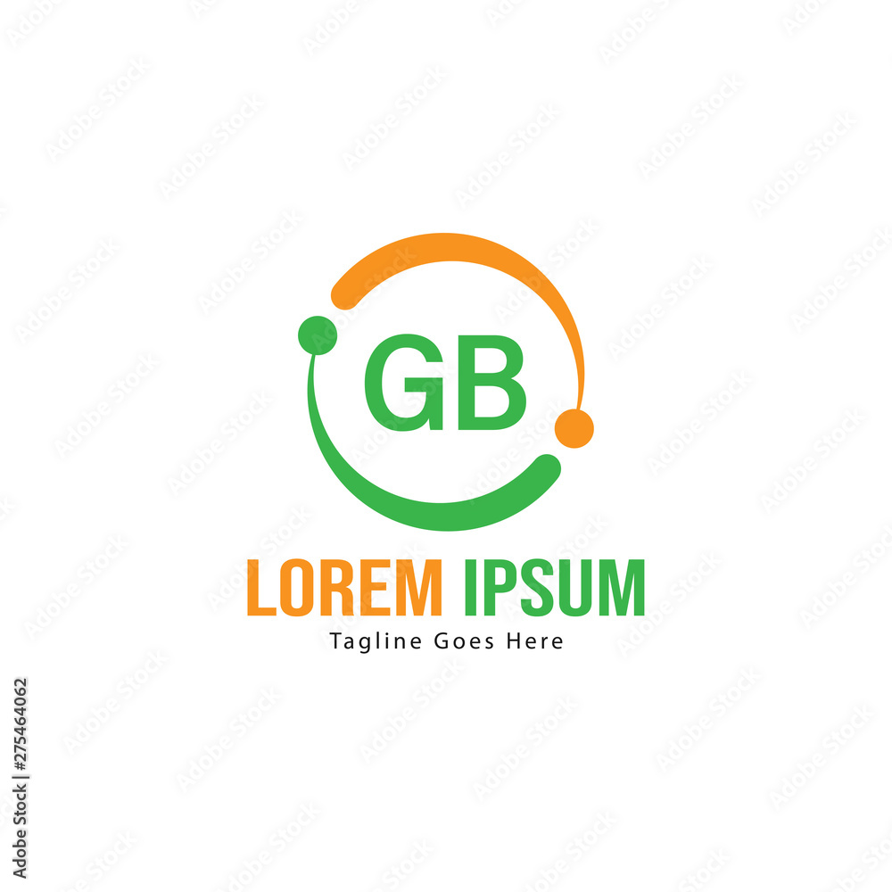 Initial GB logo template with modern frame. Minimalist GB letter logo vector illustration Initial GB logo template with modern frame. Minimalist GB letter logo vector illustration
