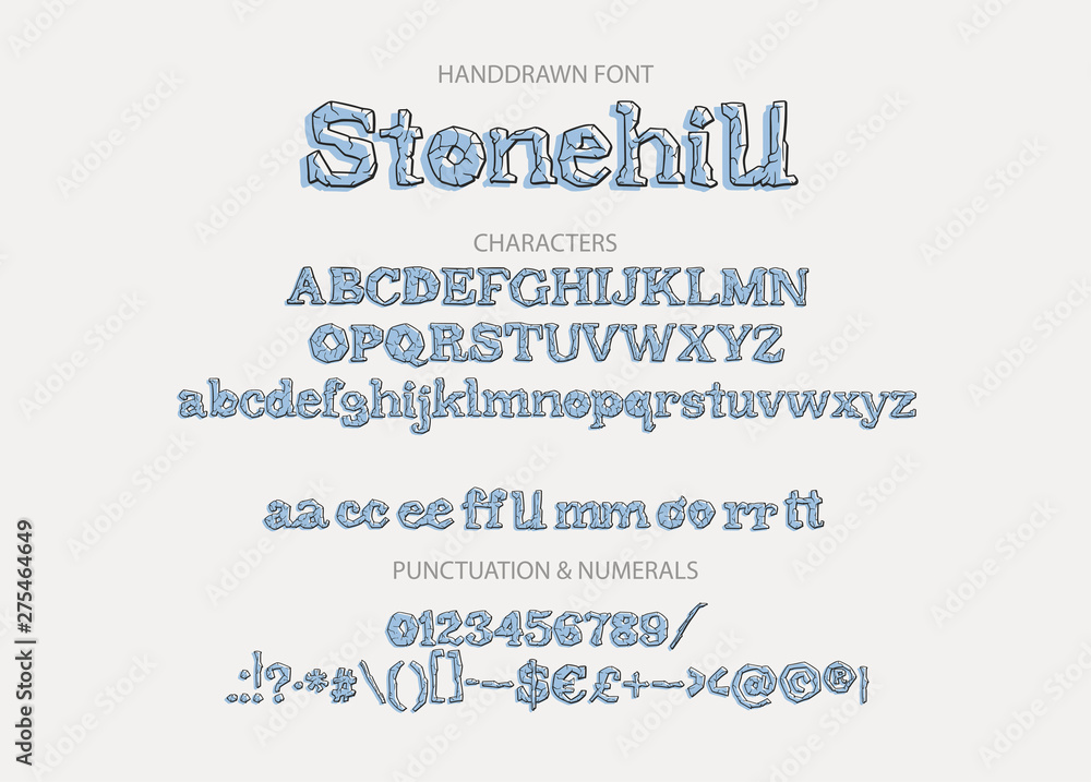 Hand drawn vector font. Hand drawn vector font.