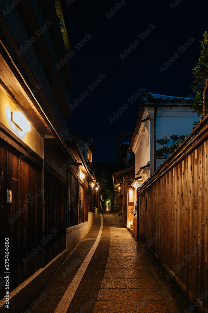 Street in Higashiyama District in Kyoto Japan