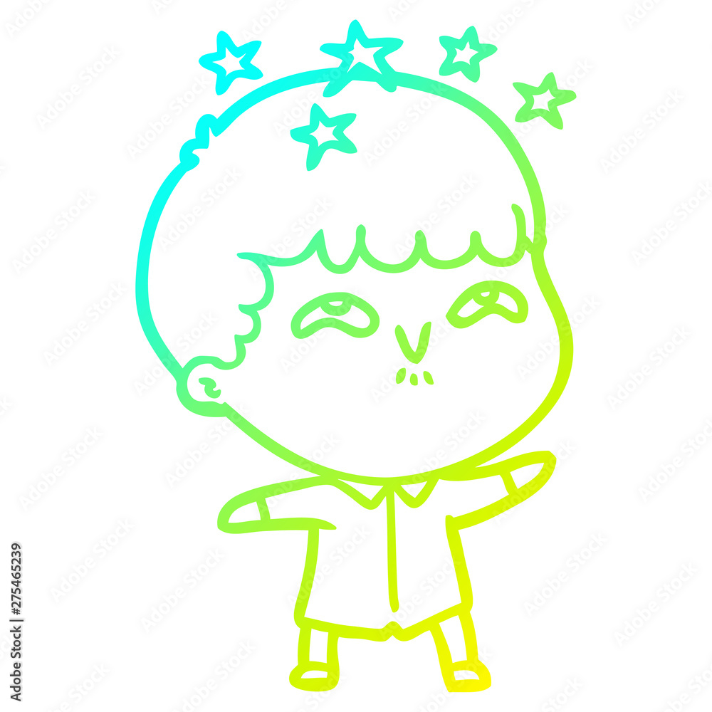 cold gradient line drawing cartoon amazed boy cold gradient line drawing cartoon amazed boy
