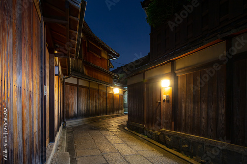 Street in Higashiyama District in Kyoto Japan