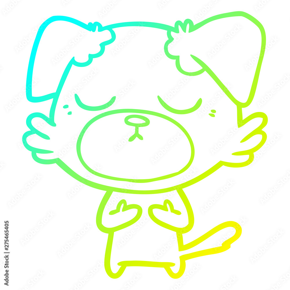 cold gradient line drawing cute cartoon dog cold gradient line drawing cute cartoon dog