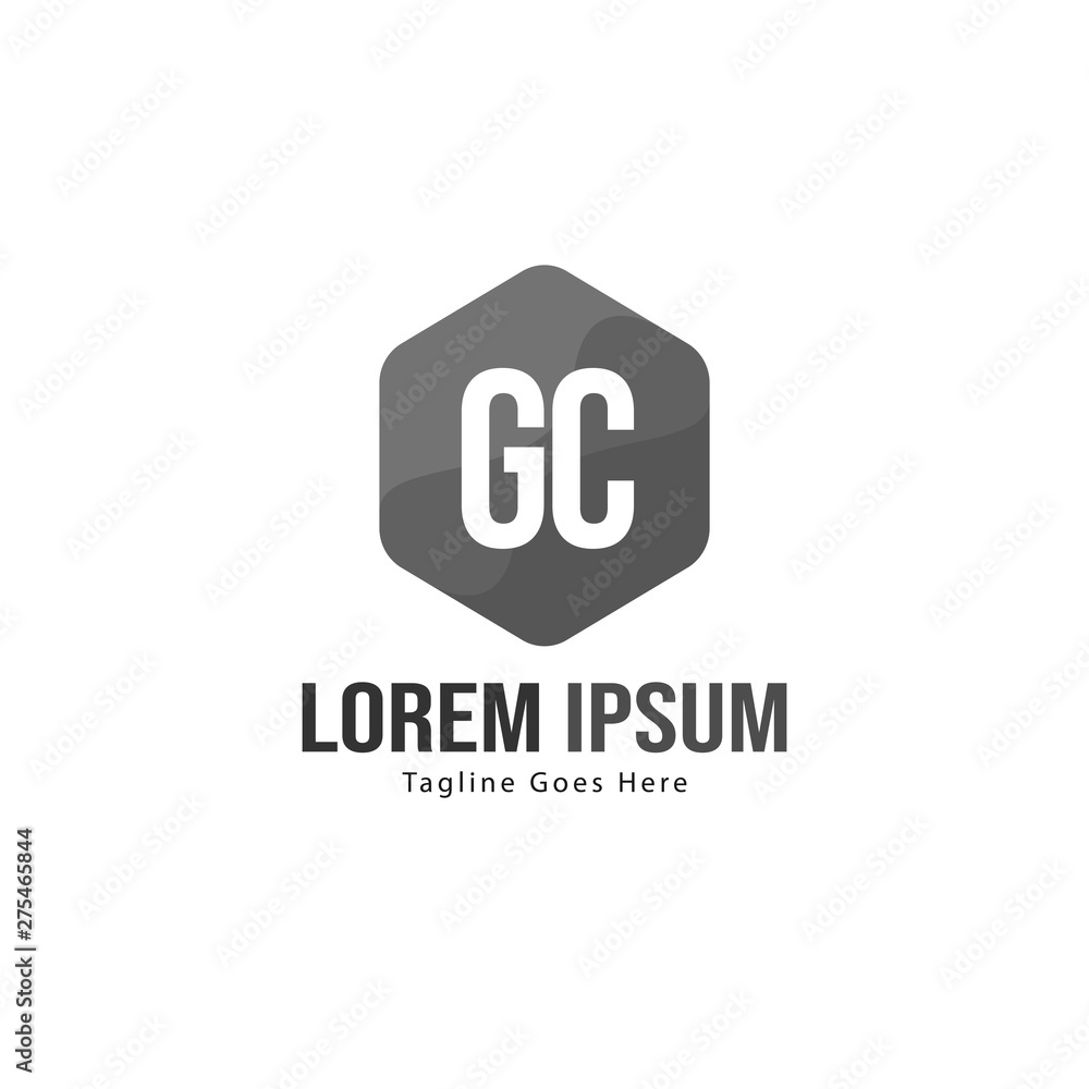 Initial GC logo template with modern frame. Minimalist GC letter logo vector illustration
