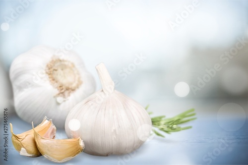 Fresh garlic isolated on white  background