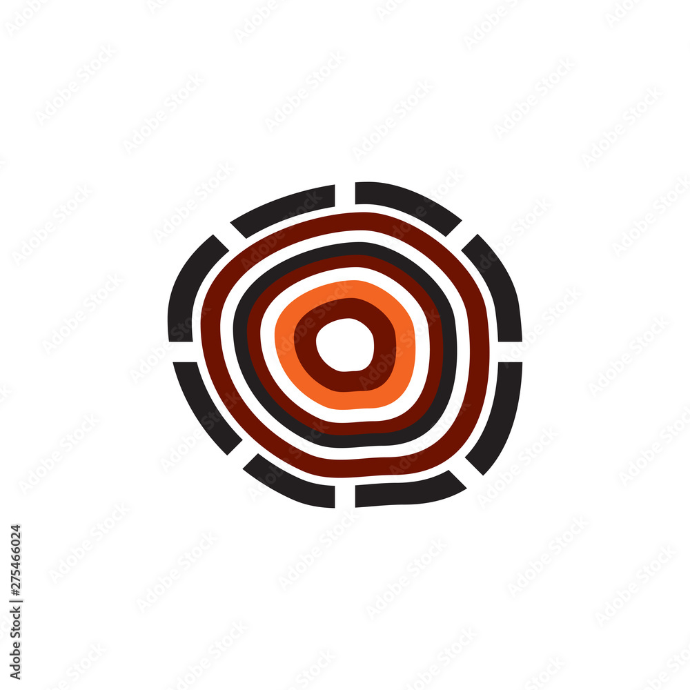 Aboriginal art dots painting logo design template Aboriginal art dots painting logo design template