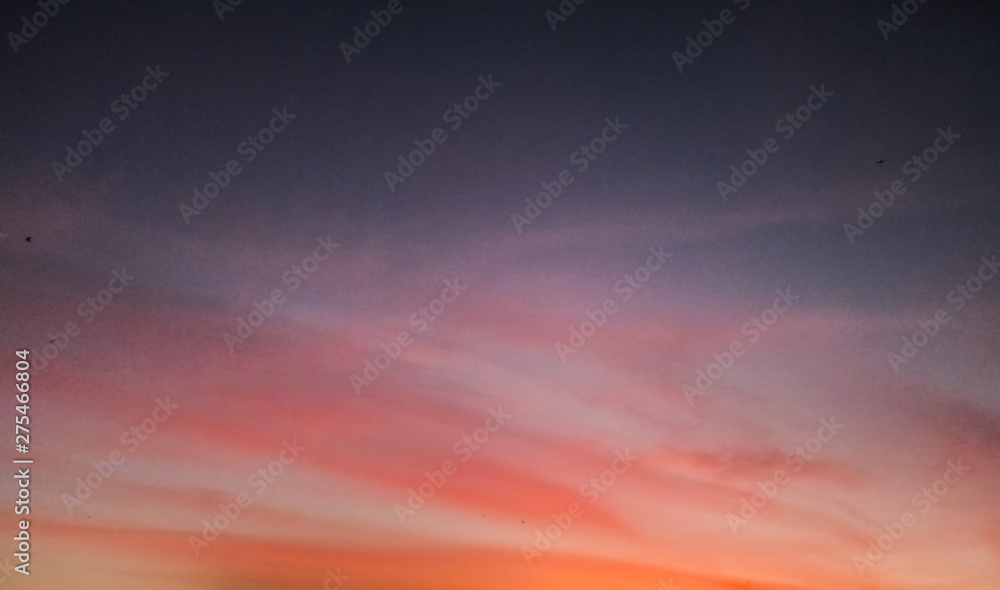 Sunset sky evening night inspiration gradient clouds pink orange purple romantic background nature details