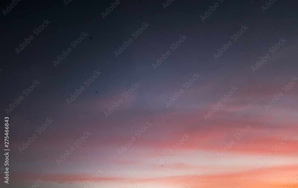 Sunset sky evening night inspiration gradient clouds pink orange purple romantic background nature details