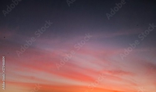 Sunset sky evening night inspiration gradient clouds pink orange purple romantic background nature details © Darya