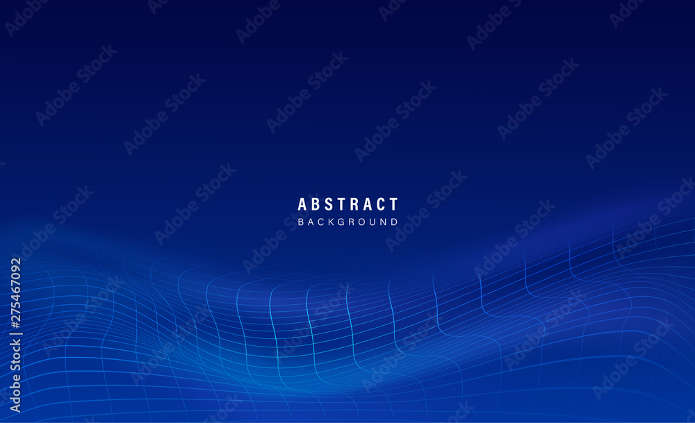 Obraz premium Abstract geometric hexagon and line background. Modern Blue gradient banner or backdrop design.